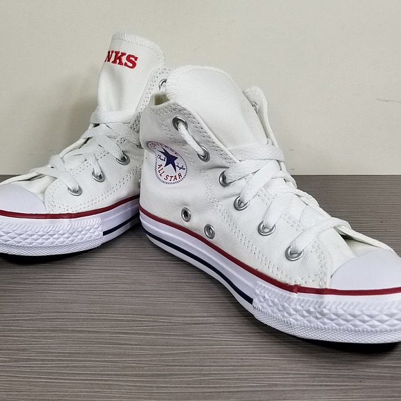 Converse Chuck Taylor All Star Hi Top Sneaker Optical White Canvas, Kids Size 13 - Picture 4 of 9